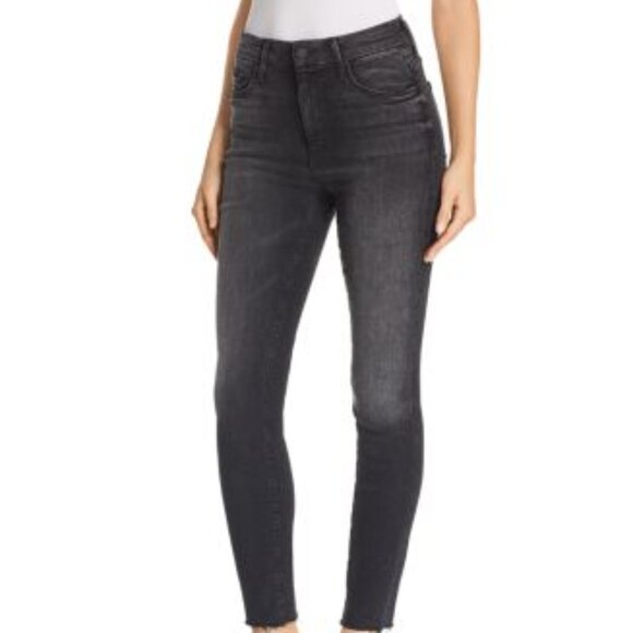 MOTHER 26 A Darkness Fell High-Waisted Looker Jeans Black - Picture 1 of 11